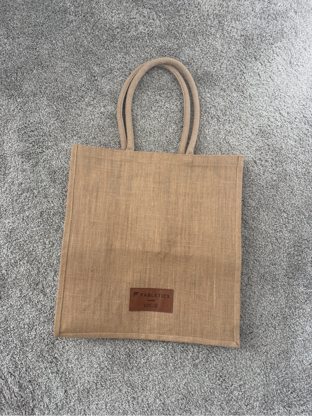 Fabletics x Khloe Jute Tote in Natural Tan